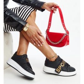 Scarpe in pelle nera con fibbia decorativa nero 1