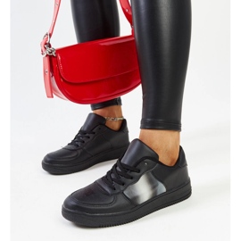 Scarpe in pelle nera con fibbia decorativa nero 1