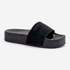 Infradito con plateau in pelle scamosciata da donna Big Star NN274A670 Nero 1