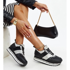 Sneakers nere con suola alta di Askalua nero 1
