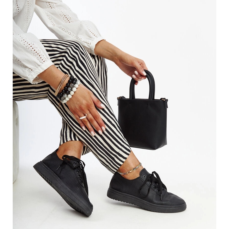 Scarpe stringate in pelle nera nero 1