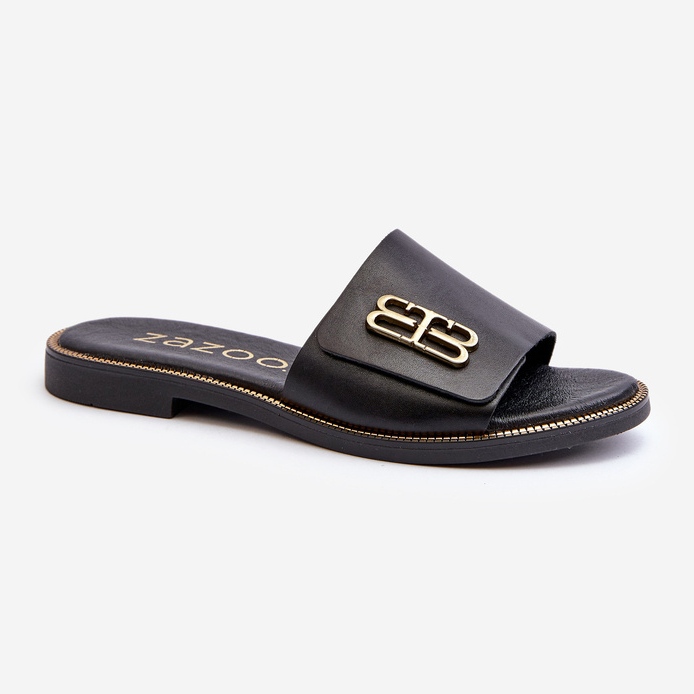 Zazoo 40384 Infradito eleganti in pelle da donna, nere nero 1