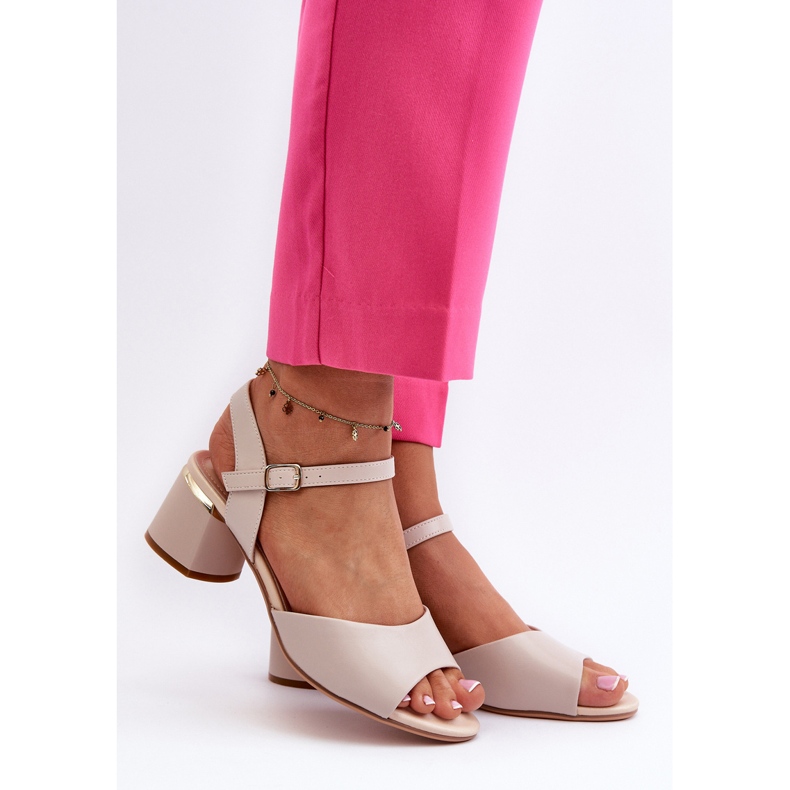 Sandali Tacco Basso da Donna Eco Pelle Sergio Leone SK876 Grigio Chiaro 2