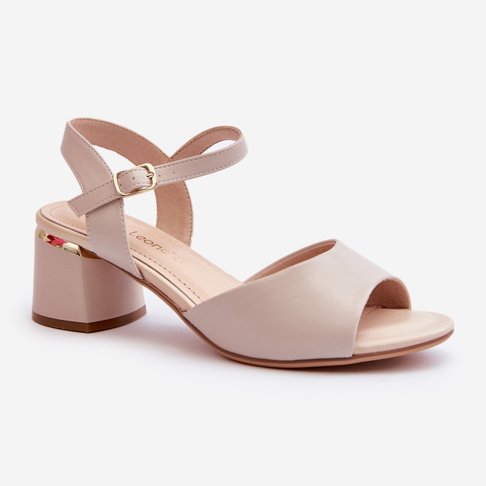Sandali Tacco Basso da Donna Eco Pelle Sergio Leone SK876 Grigio Chiaro 1