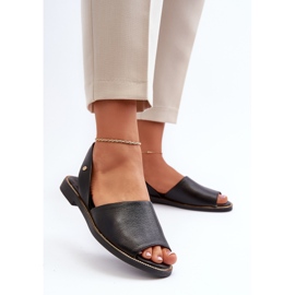 Zazoo Sandali slip-on in pelle Lemar Alivia neri nero 2