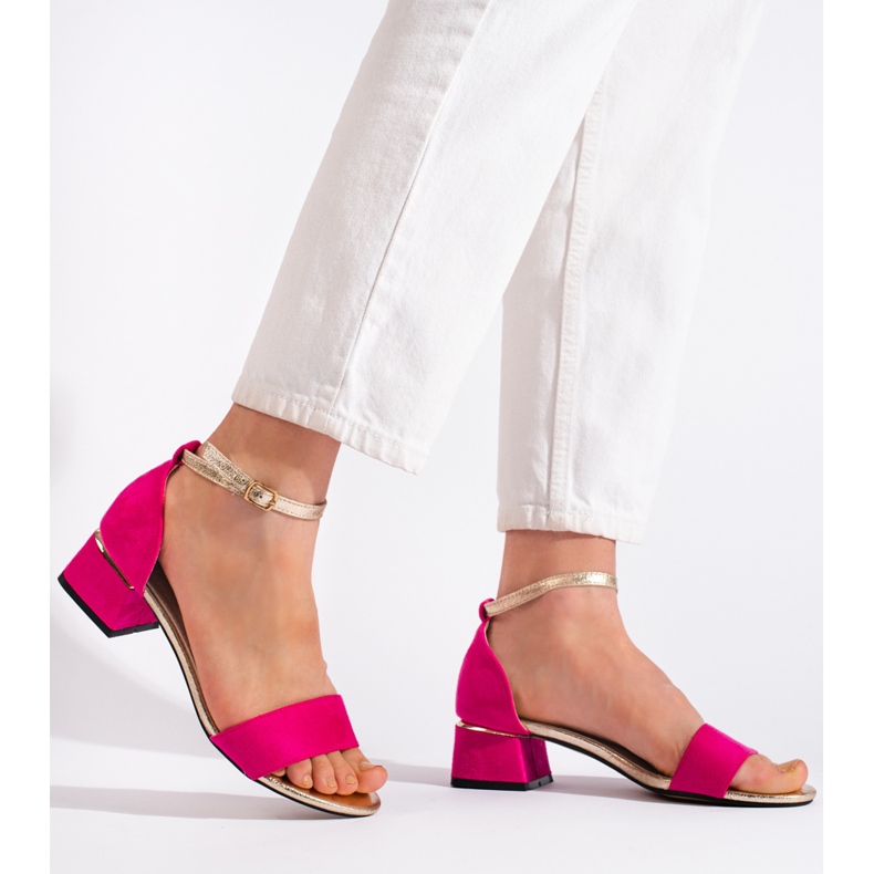 Goodin Sandali fucsia con tacco da donna rosa 1