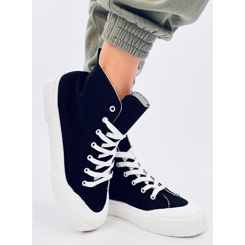 Rogers Sneakers alte in tela nera nero 2
