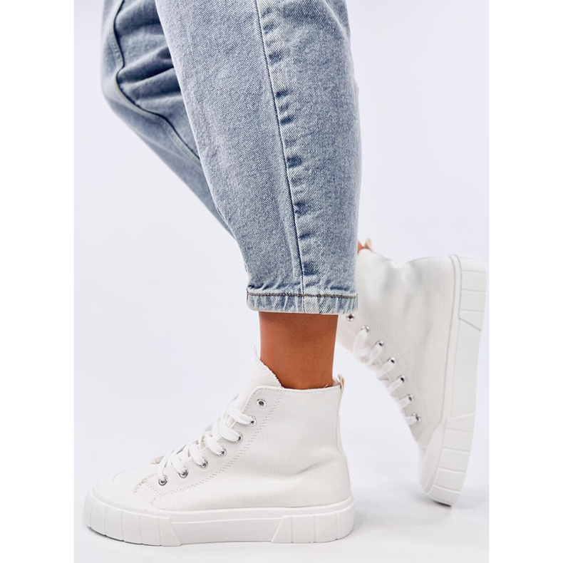 Rogers Sneakers alte in tela bianca bianco 2