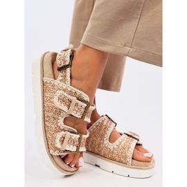 Sandali con plateau Badey Khaki beige 2