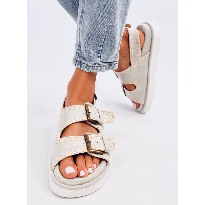 Badey Sandali con plateau grigi grigio 1