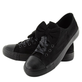 Sneakers classiche con fiocco by-025 nere nero 2