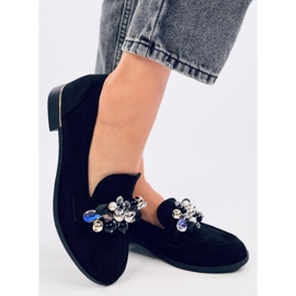 Anselme Mocassino nero con pietre 2