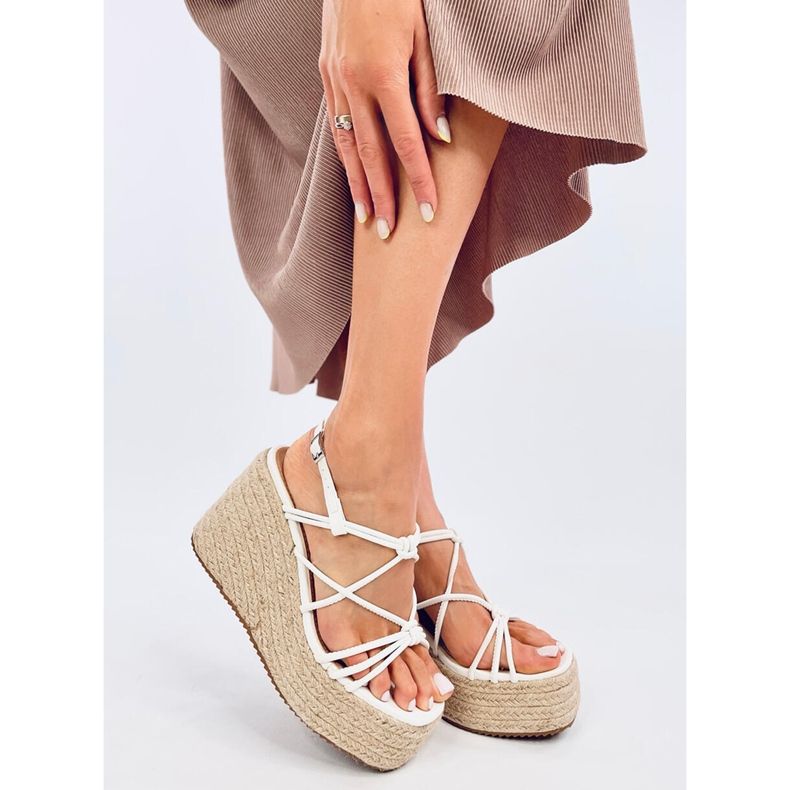 Pascai Sandali espadrillas con zeppa bianchi bianco 2