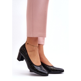 Vinceza Décolleté in vernice con goffratura nera nero 1