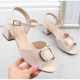 Sandali eleganti beige con tacco da donna Sergio Leone SK891 1
