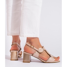 Goodin Sandali da donna beige con fibbia 1