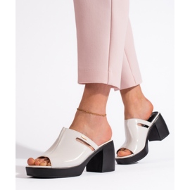 Goodin Infradito da donna bianche con tacco alto bianco 1