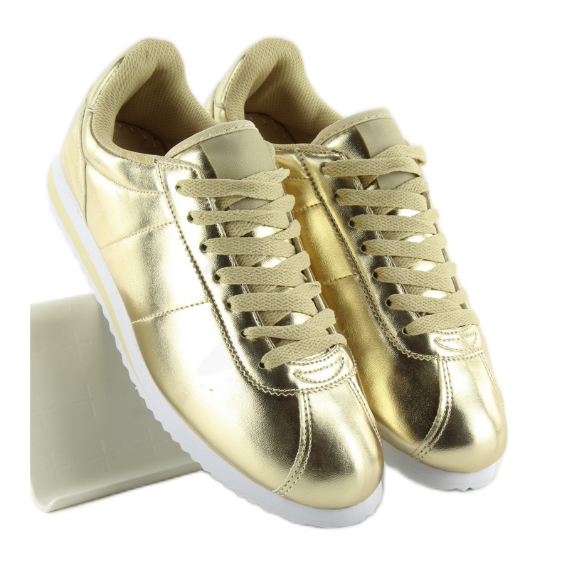 Scarpe sportive testurizzate 8849 oro d'oro 2