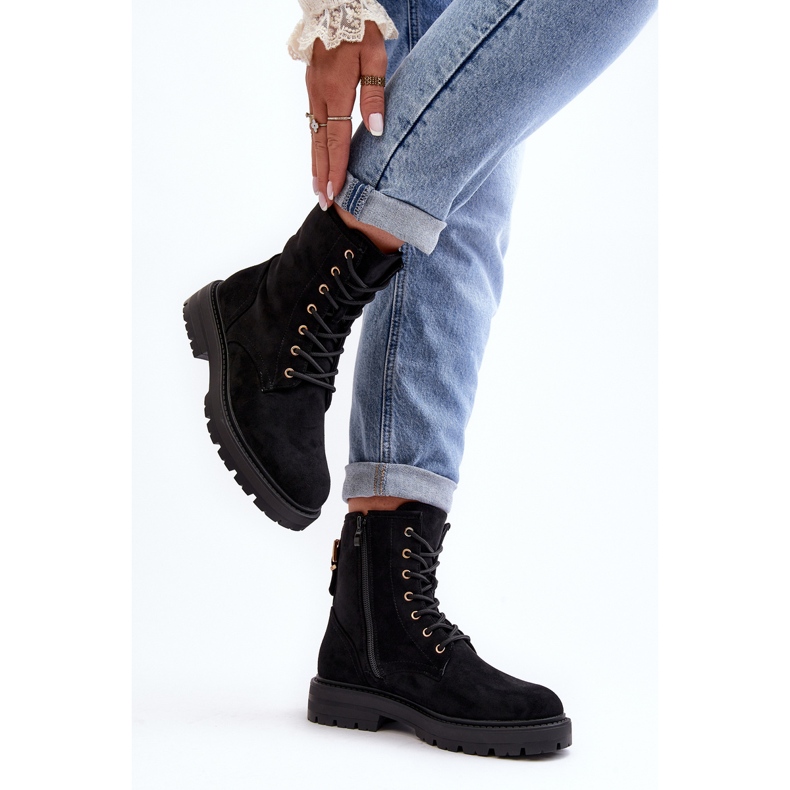 Stivali Worker Da Donna Con Cerniera Neri Ninsuni nero 2