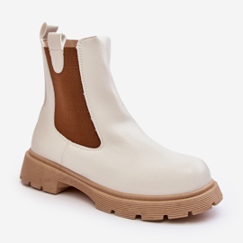 Stivaletti Chelsea da donna con cerniera, Ramhel Bianco 2