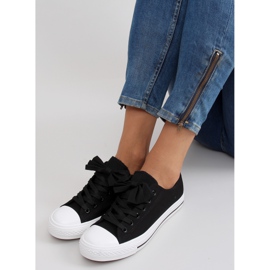 Sneakers in tela con fiocco K-151 Nero 1