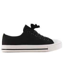 Sneakers in tela con fiocco K-151 Nero 2