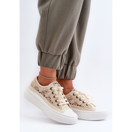 Sneakers da Donna in pizzo Lee Cooper LCW-23-44-1620 Beige 2