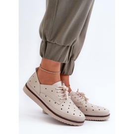 Scarpe in pelle da donna beige S.Barski LR182 2