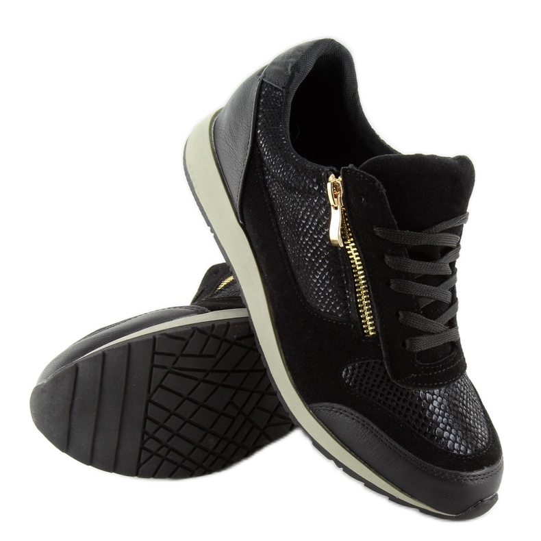 Scarpa sportiva zip zip 1280-2 nera nero 2