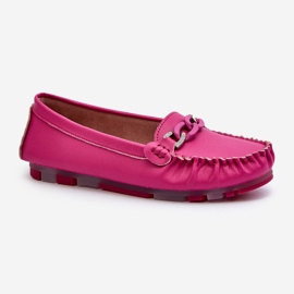 Mocassini da Donna in Pelle Con Decoro Fucsia S.Barski LR339 rosa 1