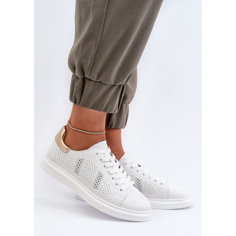 Sneakers da Donna in Pelle Leggera Bianca S.Barski LR760 2