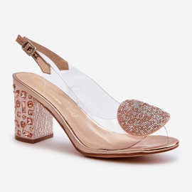 S.Barski Sandali trasparenti con tacco alto in oro rosa D&amp;A MR38-812 1