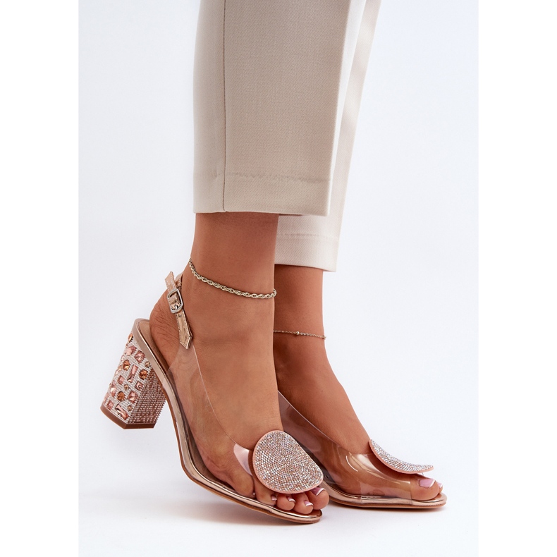 S.Barski Sandali trasparenti con tacco alto in oro rosa D&amp;A MR38-812 2