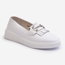 Mocassini Leggeri In Pelle Da Donna Su Platform Bianco S.Barski LR590 bianca 1