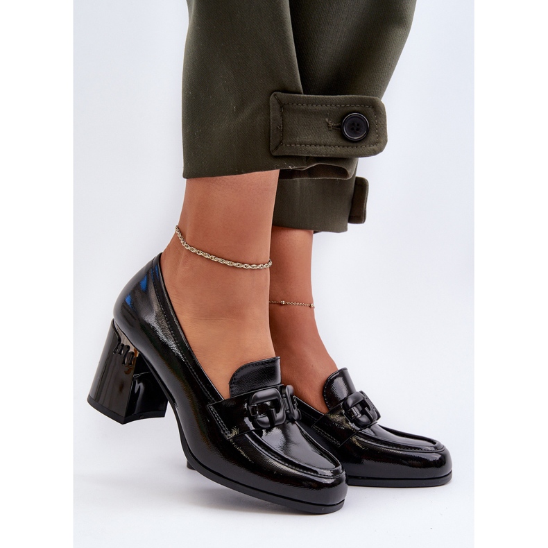 S.Barski Scarpe con tacco alto da donna, Vernice Nera D&amp;A MR38-973 nero 2