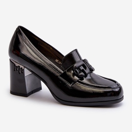 S.Barski Scarpe con tacco alto da donna, Vernice Nera D&amp;A MR38-973 nero 1