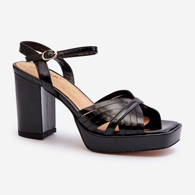 S.Barski Sandali da donna in vernice con tacco alto neri D&amp;A MR38-668 nero 1