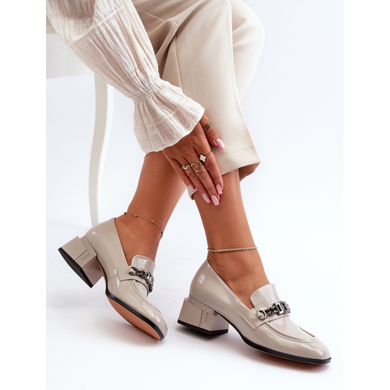 Décolleté in vernice su blocco grigio S.Barski MR38-960 1