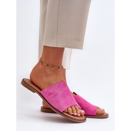Infradito da donna in pelle scamosciata Fucsia Amite rosa 2