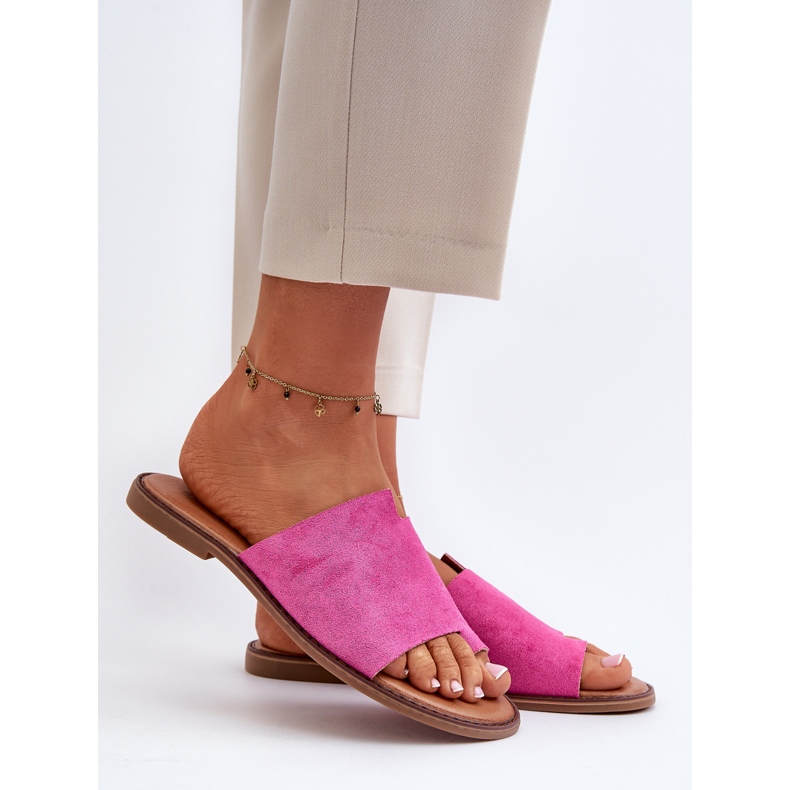 Infradito da donna in pelle scamosciata Fucsia Amite rosa 2
