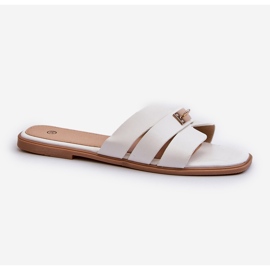 Infradito Piatti Da Donna Con Decorazione, Kavinia Bianco 1