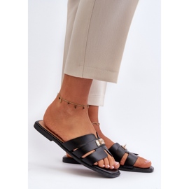 Infradito Piatti Da Donna Con Decorazione, Kavinia Nero 2