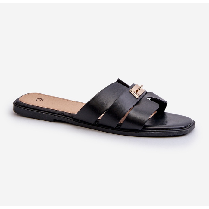 Infradito Piatti Da Donna Con Decorazione, Kavinia Nero 1