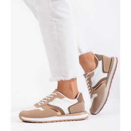 Scarpe sportive da donna beige 2