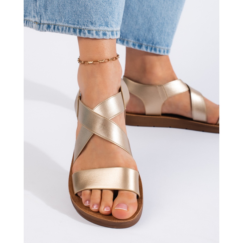 Sandali slip-on dorati da donna d'oro 2