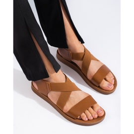 Sandali slip-on da donna color cammello marrone 1