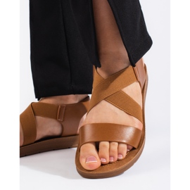 Sandali slip-on da donna color cammello marrone 2