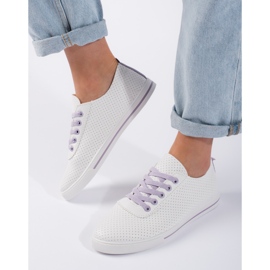 Sneakers traforate da donna bianco 2