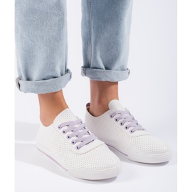 Sneakers traforate da donna bianco 1