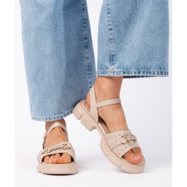 Goodin Sandali da donna in pelle beige 2
